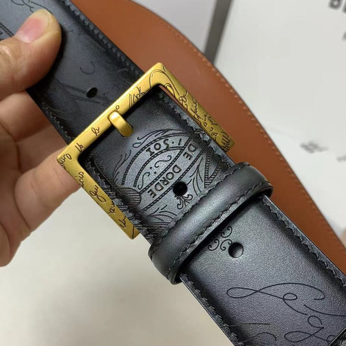 벨루티 베네치아 카프스킨 블랙 브라운 리버서블 벨트 핀버클 파티나 염색 Berluti Venezia Calfskin Reversible Belt with Pin Buckle Patina Black Brown 3.5cm