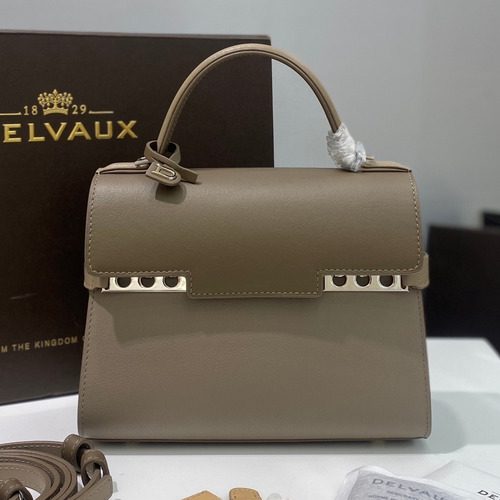델보 템페트 미니 스위프트 카프스킨 베이지 스트랩 플랩 핸드백 Delvaux Tempete Mini Swift Calfskin Beige Strap Flap Handbag 99135066 21cm