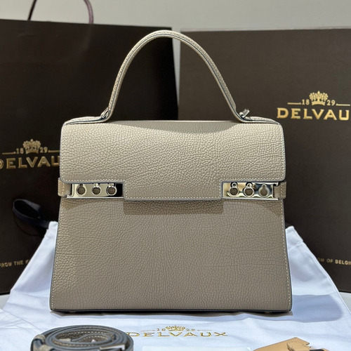 델보 템페트 MM 넥그레인 카프스킨 블랙 스트랩 메탈락 플랩 핸드백 Delvaux Tempete MM Neck Grain Calfskin Black Strap Metal Lock Flap Handbag 99155066 28cm