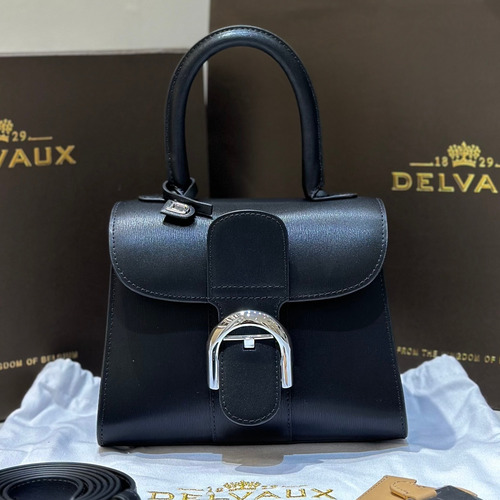 델보 브리앙 스몰 박스 카프스킨 퍼플 스트랩 메탈락 플랩 핸드백 Delvaux Brillant Small Box Calfskin Purple Strap Metal Lock Flap Handbag 99095066 20cm