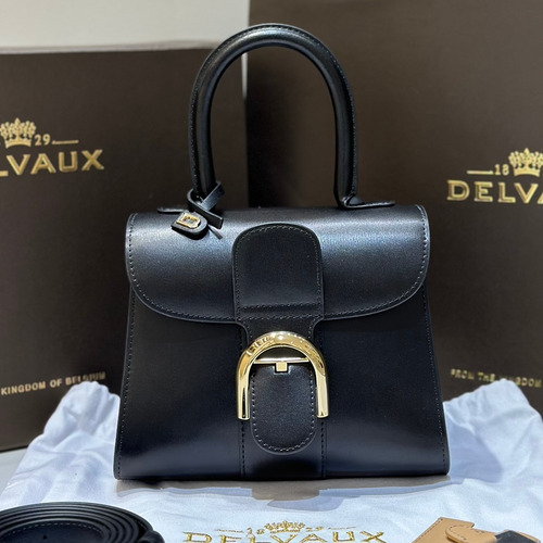 델보 브리앙 스몰 박스 카프스킨 퍼플 스트랩 메탈락 플랩 핸드백 Delvaux Brillant Small Box Calfskin Purple Strap Metal Lock Flap Handbag 99095066 20cm