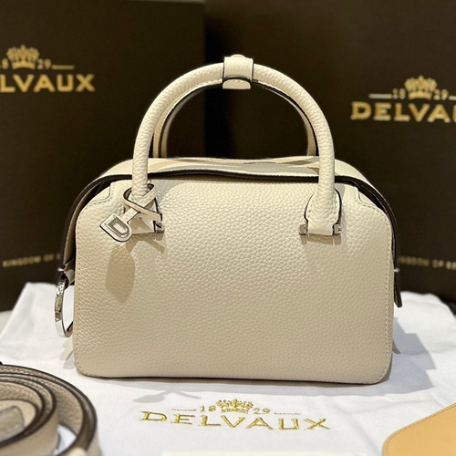델보 쿨 박스 미니 카프스킨 옐로우 스트랩 D링 지퍼 토트 핸드백 Delvaux Cool Box Mini Calfskin Yellow Strap D Ring Zip Tote Handbag 99120066 22cm