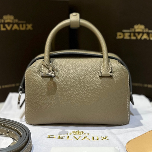 델보 쿨 박스 미니 카프스킨 옐로우 스트랩 D링 지퍼 토트 핸드백 Delvaux Cool Box Mini Calfskin Yellow Strap D Ring Zip Tote Handbag 99120066 22cm