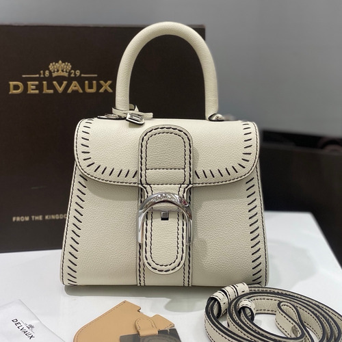 델보 브리앙 21 스몰 박스 카프스킨 카멜 스트랩 외부스티치 메탈락 플랩 핸드백 Delvaux Brillant 21 Small Box Calfskin Camel Strap External Stitch Metal Lock Flap Handbag 99125066 20cm