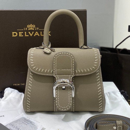 델보 브리앙 21 스몰 박스 카프스킨 카멜 스트랩 외부스티치 메탈락 플랩 핸드백 Delvaux Brillant 21 Small Box Calfskin Camel Strap External Stitch Metal Lock Flap Handbag 99125066 20cm