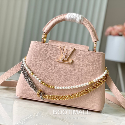 루이비통 카퓌신 모노그램 타우릴론 레더 더블체인 버건디 숄더백 Louis Vuitton Capucines Monogram Taurillon Leather Double Chain Burgundy Shoulder Bag M27309 27cm