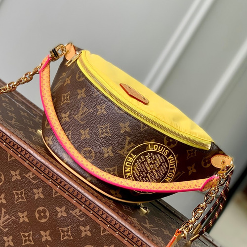 루이비통 범백 모노그램 캔버스 나일론 레더 트리밍 브라운 힙색 Louis Vuitton Bumbag Monogram Canvas Nylon Leather Trim Brown Belt Bag M27237 30cm