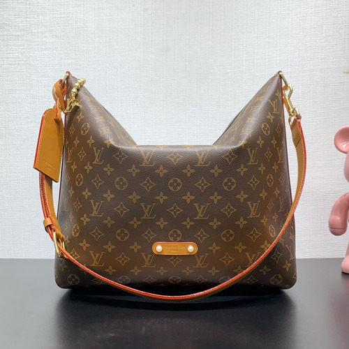 루이비통 바가봉 호보 모노그램 캔버스 빈티지 레더 트리밍 체인 브라운 숄더백 Louis Vuitton Vagabond Hobo Monogram Canvas Vintage Leather Trim Chain Brown Shoulder Bag M14018 38cm
