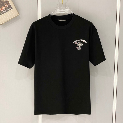 크롬하츠 2026SS 헤비코튼 크로스로고자수 루즈핏 반팔 티셔츠 Chrome Hearts 2026 SS Heavy Cotton Cross Logo Embroidery Loose Fit Short Sleeve T-Shirt