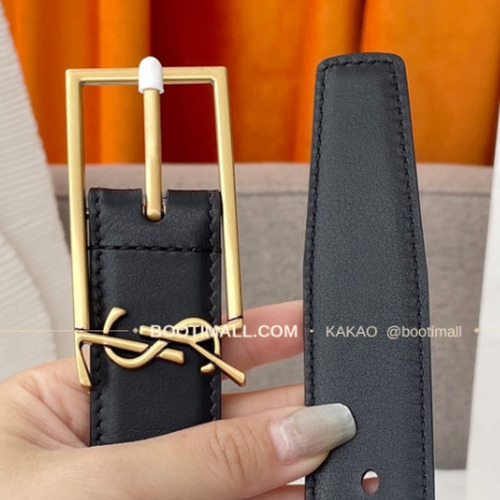Saint Laurent 생로랑 2023 LADY 벨트 골드버클 폭 3cm 