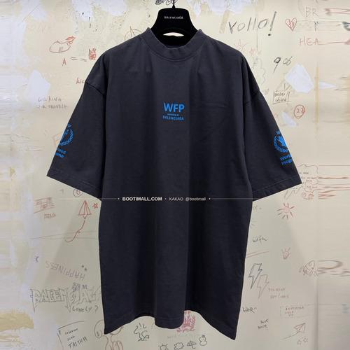 발렌시아가 2026SS WFP 로고프린트 워싱 레귤러핏 반팔 티셔츠 Balenciaga 2026 SS WFP Logo Print Washed Regular Fit Short Sleeve T-Shirt