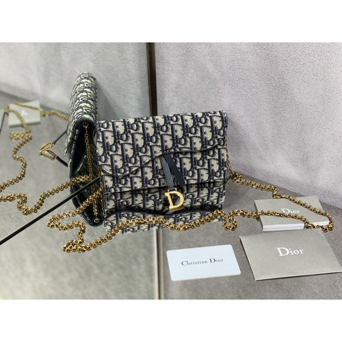 디올 레더 체인 탈부착 블랙 미니 체인백 Dior Leather Detachable Chain Black Mini Chain Bag 2038 19cm
