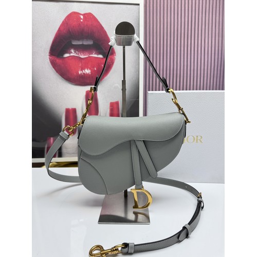 디올 새들 레더 CD로고 라지 숄더백 Dior Saddle Leather CD Logo Black Large Shoulder Bag 24cm