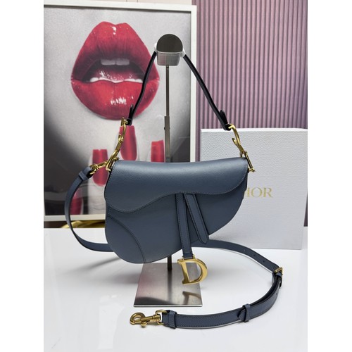 디올 새들 레더 CD로고 라지 숄더백 Dior Saddle Leather CD Logo Black Large Shoulder Bag 24cm