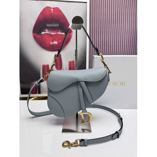 디올 새들 레더 CD로고 라지 숄더백 Dior Saddle Leather CD Logo Black Large Shoulder Bag 24cm