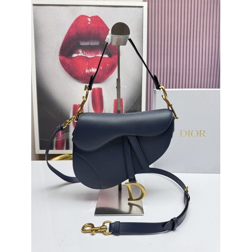 디올 새들 레더 CD로고 라지 숄더백 Dior Saddle Leather CD Logo Black Large Shoulder Bag 24cm