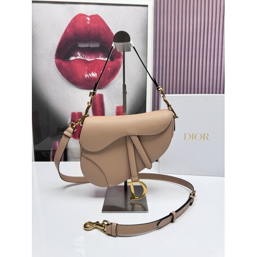 디올 새들 레더 CD로고 라지 숄더백 Dior Saddle Leather CD Logo Black Large Shoulder Bag 24cm