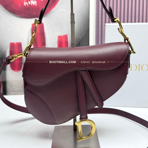 디올 새들 레더 CD로고 라지 숄더백 Dior Saddle Leather CD Logo Black Large Shoulder Bag 24cm