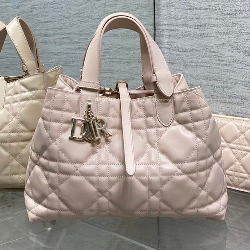 디올 투주르 카프스킨 카나쥬 아이보리 토트백 Dior Toujours Calfskin Cannage Ivory Tote Bag 2821 28.5cm