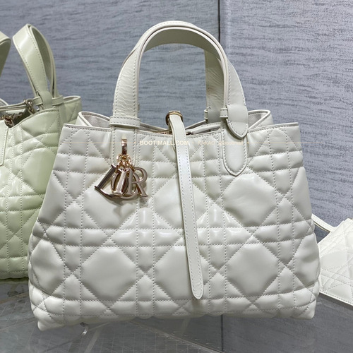디올 투주르 카프스킨 카나쥬 아이보리 토트백 Dior Toujours Calfskin Cannage Ivory Tote Bag 2821 28.5cm