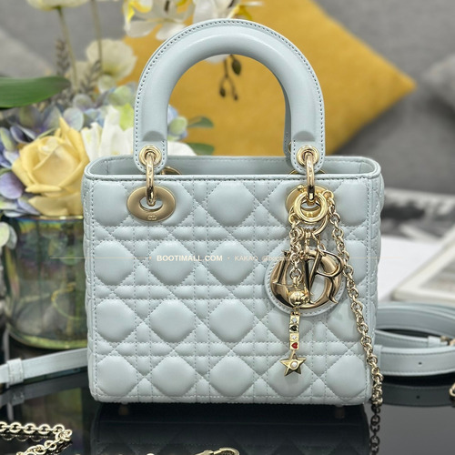 디올 레이디디올 램스킨 카나쥬 블랙 미니 체인 토트백 Dior Lady Dior Lambskin Cannage Black Mini Chain Tote Bag M0638 20cm