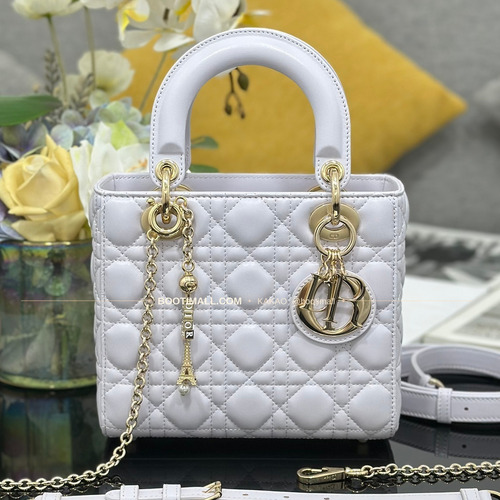 디올 레이디디올 램스킨 카나쥬 블랙 미니 체인 토트백 Dior Lady Dior Lambskin Cannage Black Mini Chain Tote Bag M0638 20cm