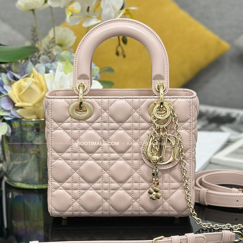 디올 레이디디올 램스킨 카나쥬 블랙 미니 체인 토트백 Dior Lady Dior Lambskin Cannage Black Mini Chain Tote Bag M0638 20cm