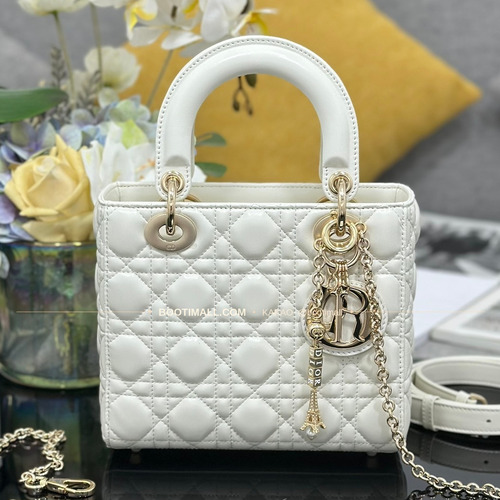 디올 레이디디올 램스킨 카나쥬 블랙 미니 체인 토트백 Dior Lady Dior Lambskin Cannage Black Mini Chain Tote Bag M0638 20cm