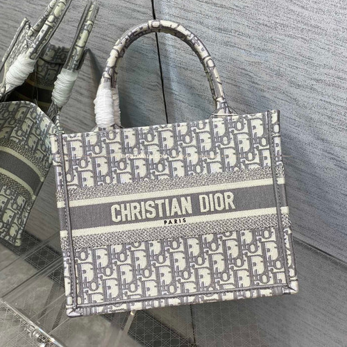 디올 오블리크 자수 캔버스 스몰 토트백 Dior Oblique Embroidered Canvas Small Tote Bag 8002 26cm
