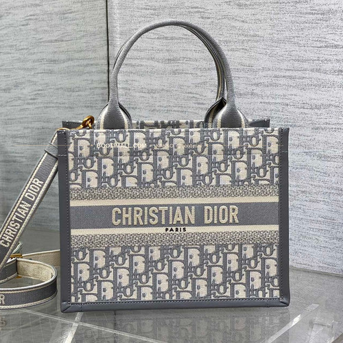 디올 오블리크 자수 캔버스 스트랩 스몰 토트백 Dior Oblique Embroidered Canvas Strap Small Tote Bag 26cm