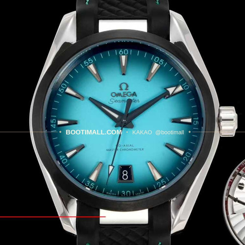 오메가 씨마스터 아쿠아테라 스틸 그린그라데이션 다이얼 러버밴드 오토매틱 Omega Seamaster Aqua Terra Steel Green Gradient Dial Rubber Strap Automatic 41mm