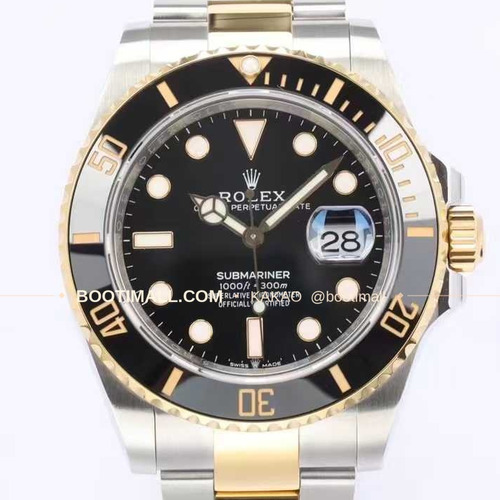 롤렉스 서브마리너 스틸 골드톤 세라믹베젤 블랙다이얼 다이버 오토매틱 Rolex Submariner Steel Gold Tone Ceramic Bezel Black Dial Diver Automatic 41mm