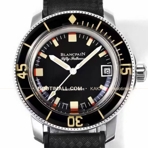블랑팡 피프티 패덤즈 스틸 블랙다이얼 다이버 오토매틱 Blancpain Fifty Fathoms Steel Black Dial Diver Automatic 5008B 40.3mm