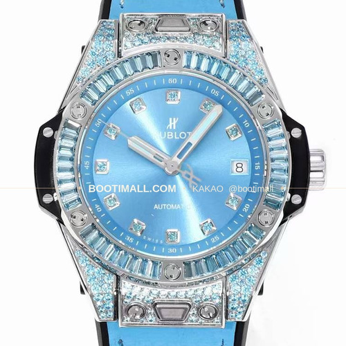 위블로 빅뱅 스틸 레인보우베젤 다이아세팅 오토매틱 Hublot Big Bang Steel Rainbow Bezel Diamond Set Automatic 39mm