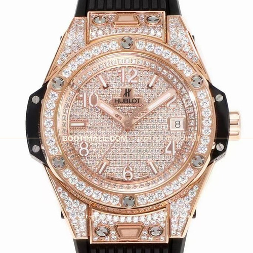위블로 빅뱅 스틸 레인보우베젤 다이아세팅 오토매틱 Hublot Big Bang Steel Rainbow Bezel Diamond Set Automatic 39mm