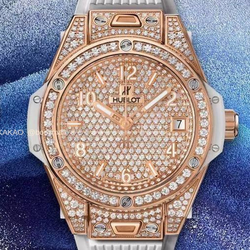 위블로 빅뱅 스틸 레인보우베젤 다이아세팅 오토매틱 Hublot Big Bang Steel Rainbow Bezel Diamond Set Automatic 39mm