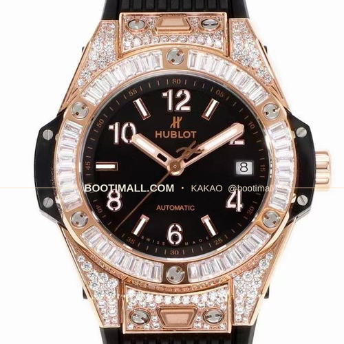 위블로 빅뱅 스틸 레인보우베젤 다이아세팅 오토매틱 Hublot Big Bang Steel Rainbow Bezel Diamond Set Automatic 39mm