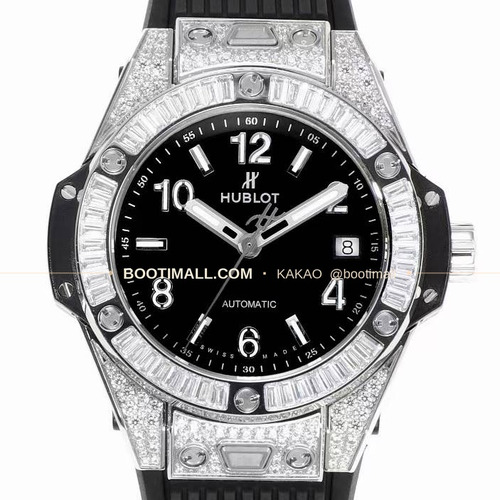 위블로 빅뱅 스틸 레인보우베젤 다이아세팅 오토매틱 Hublot Big Bang Steel Rainbow Bezel Diamond Set Automatic 39mm