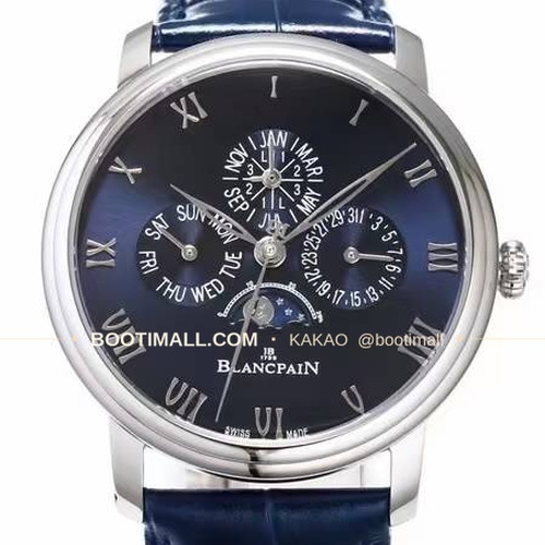 블랑팡 빌레레 퍼페추얼 캘린더 문페이즈 화이트다이얼 오토매틱 Blancpain Villeret Perpetual Calendar Moonphase White Dial Automatic 42mm