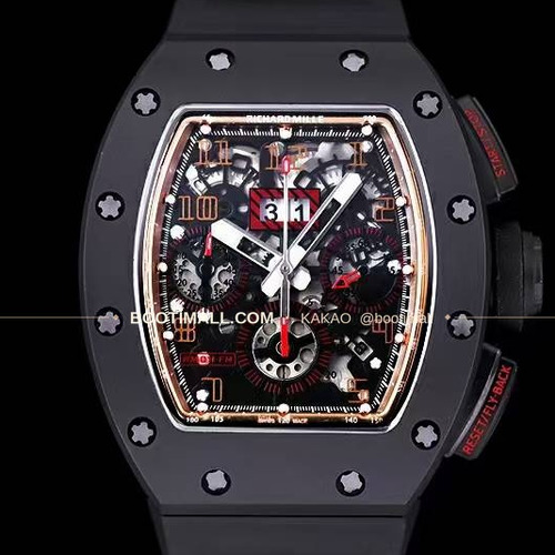 리차드밀 RM11-FM 플라이백 크로노그래프 카본 세라믹 스켈레톤 오토매틱 Richard Mille RM11-FM Flyback Chronograph Carbon Ceramic Skeleton Automatic 50mm