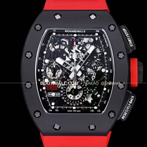 리차드밀 RM11-FM 플라이백 크로노그래프 카본 세라믹 스켈레톤 오토매틱 Richard Mille RM11-FM Flyback Chronograph Carbon Ceramic Skeleton Automatic 50mm