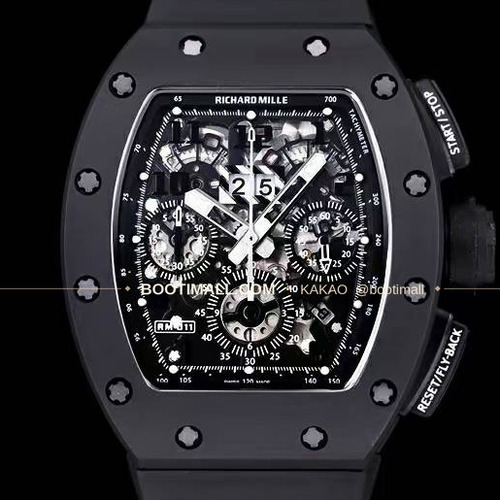 리차드밀 RM11-FM 플라이백 크로노그래프 카본 세라믹 스켈레톤 오토매틱 Richard Mille RM11-FM Flyback Chronograph Carbon Ceramic Skeleton Automatic 50mm