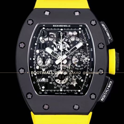 리차드밀 RM11-FM 플라이백 크로노그래프 카본 세라믹 스켈레톤 오토매틱 Richard Mille RM11-FM Flyback Chronograph Carbon Ceramic Skeleton Automatic 50mm