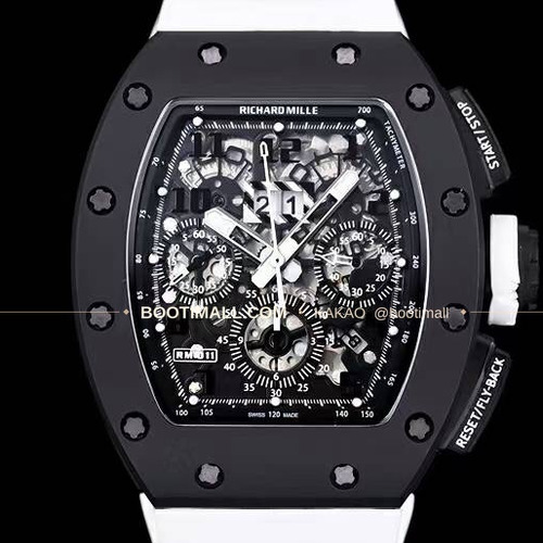 리차드밀 RM11-FM 플라이백 크로노그래프 카본 세라믹 스켈레톤 오토매틱 Richard Mille RM11-FM Flyback Chronograph Carbon Ceramic Skeleton Automatic 50mm