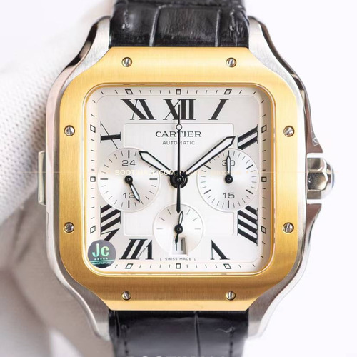 까르띠에 산토스 드 까르띠에 크로노그래프 블랙다이얼 오토매틱 Cartier Santos de Cartier Chronograph Black Dial Automatic WSSA0017 43x51mm