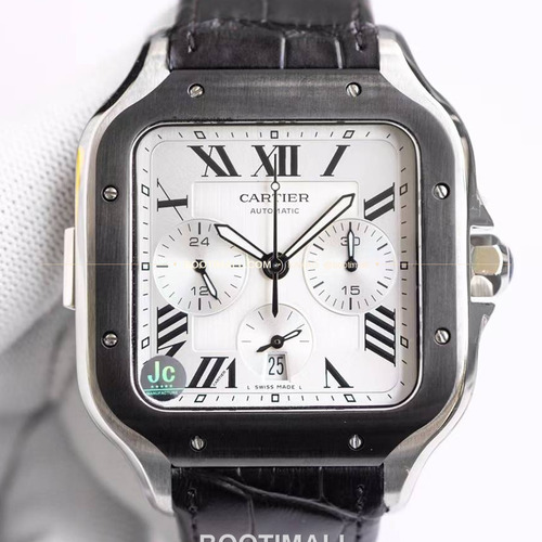까르띠에 산토스 드 까르띠에 크로노그래프 블랙다이얼 오토매틱 Cartier Santos de Cartier Chronograph Black Dial Automatic WSSA0017 43x51mm