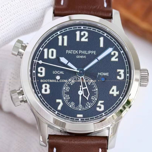 파텍필립 칼라트라바 파일럿 트래블타임 듀얼타임 블루다이얼 오토매틱 Patek Philippe Calatrava Pilot Travel Time Dual Time Blue Dial Automatic Ref.5524 42mm