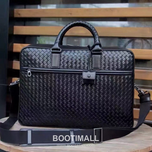 Bottega Veneta Calfskin Leather Black Top Handle Briefcase Laptop Bag 보테가베네타 카프스킨 레더 블랙 탑핸들 브리프케이스 노트북백 20192300 40cm