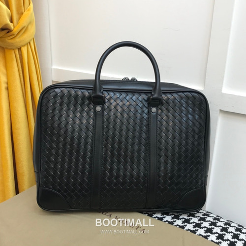 Bottega Veneta Calfskin Leather Black Top Handle Briefcase Bag 보테가베네타 카프스킨 레더 블랙 탑핸들 브리프케이스백 20191700 35cm
