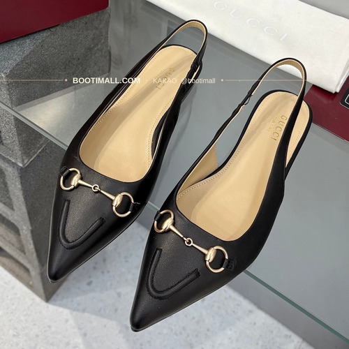 구찌 2026 페이턴트 소가죽 GG 메탈 스트랩 블랙 플랫 샌들 Gucci 2026 Patent Cow Leather GG Metal Strap Black Flat Sandals